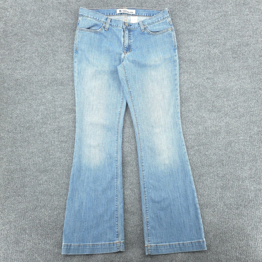 VINTAGE Gap Long And Lean Jeans Womens 8 Regular Blue Bootcut Denim 32x32‎